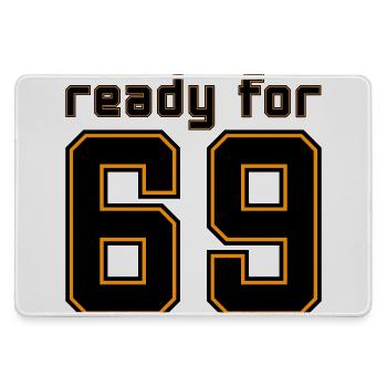 Ready for 69 jersey - Large Gaming Mouse Mat - grey - Front
