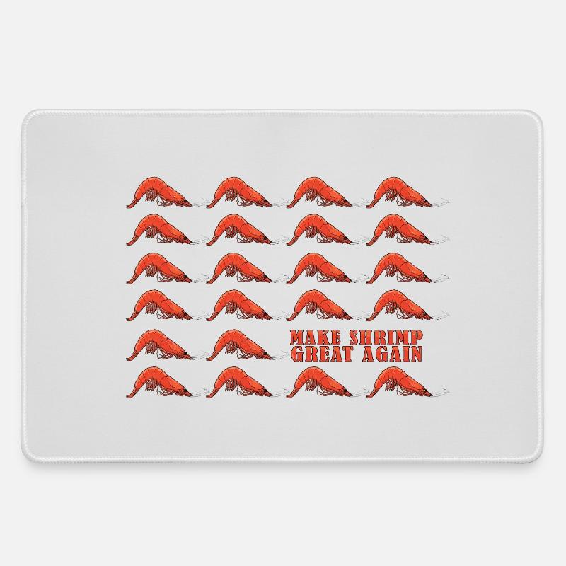 Make Shrimp Great Again - Large Gaming Mouse Mat - grey
