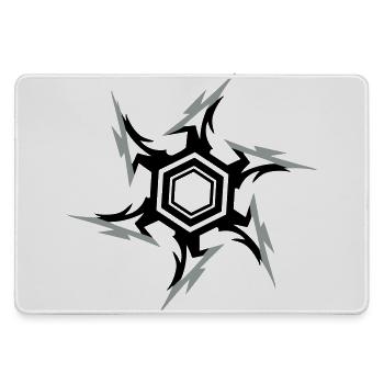 Ninja throwing star - Large Gaming Mouse Mat - grey - Front