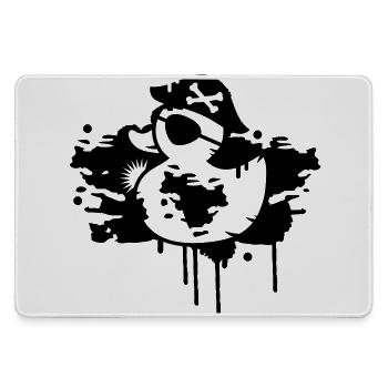 Piraten Gummi Ente mit einem Piraten Hut und - Mousepad groß für Gamer - Grau - Vorne