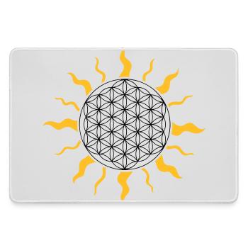 La fleur de la vie avec le soleil - Grand tapis de souris gamer - bruyère - Devant