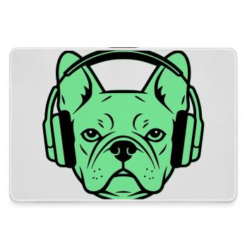 Frenchie Headphones Gamer Dog - Large Gaming Mouse Mat - grey - Front