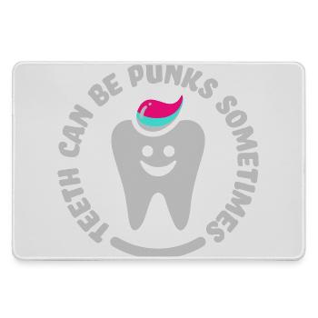 teeth punk zahn - Large Gaming Mouse Mat - grey - Front
