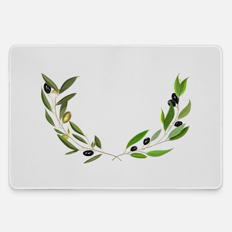 Olive branches Marseille handmade - Large Gaming Mouse Mat - grey