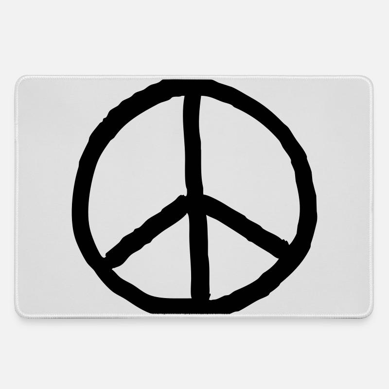 Friedenszeichen - Mousepad groß für Gamer - Grau