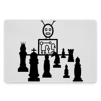 schach computer - Mousepad groß für Gamer - Grau - Vorne