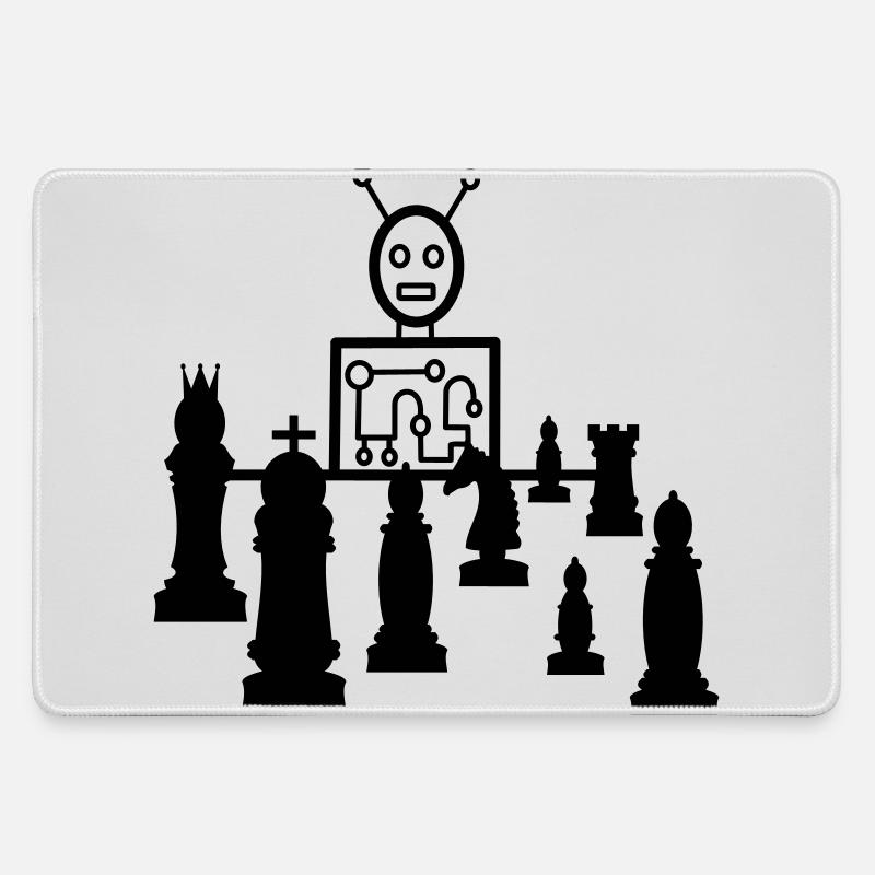 schach computer - Mousepad groß für Gamer - Grau