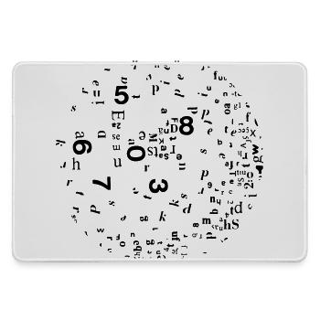 Numbers and letters - Large Gaming Mouse Mat - grey - Front