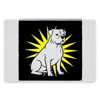 Cooler Hund im Punk Rock & Pop Art Stil - Mousepad groß für Gamer - Grau - Vorne