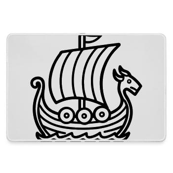 Wikingerschiff - Mousepad groß für Gamer - Grau - Vorne