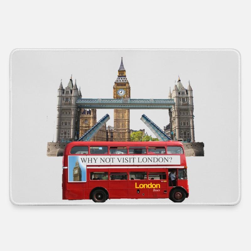 London Landmarks Collage - Large Gaming Mouse Mat - grey