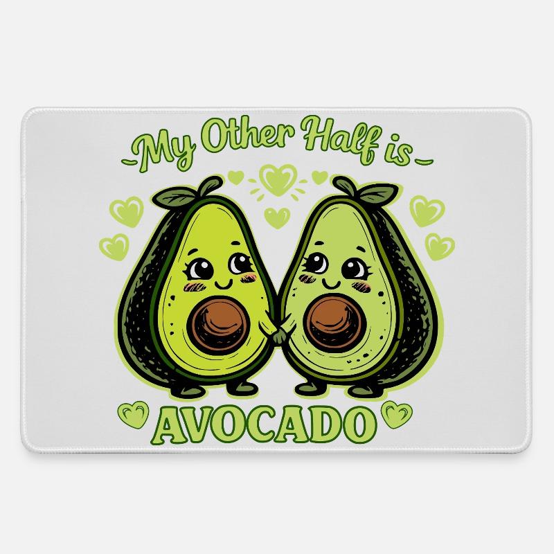 My other half is avocado - Large Gaming Mouse Mat - grey