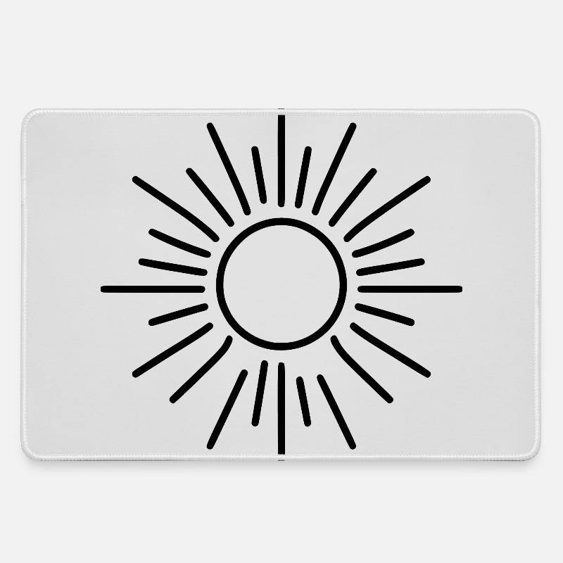 stylized sun - Large Gaming Mouse Mat - grey