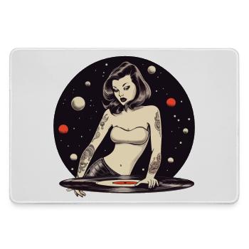 Cosmique Tatoué DJ Girl Design - Grand tapis de souris gamer - bruyère - Devant