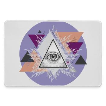 Oeil triangulaire géométrique avec auras - Grand tapis de souris gamer - bruyère - Devant