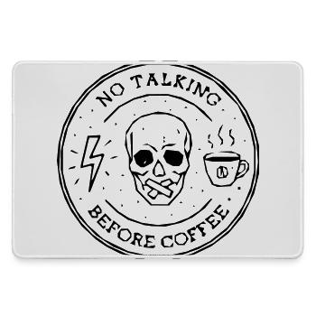 no talking coffee - Large Gaming Mouse Mat - grey - Front