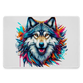Loup - Grand tapis de souris gamer - bruyère - Devant