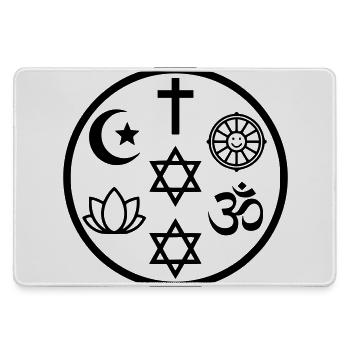 Symbole interreligieux de paix | Religions - Grand tapis de souris gamer - bruyère - Devant