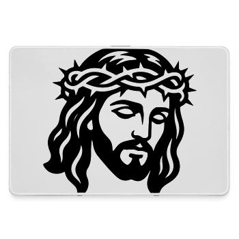 Jesus Christ Head - Large Gaming Mouse Mat - grey - Front