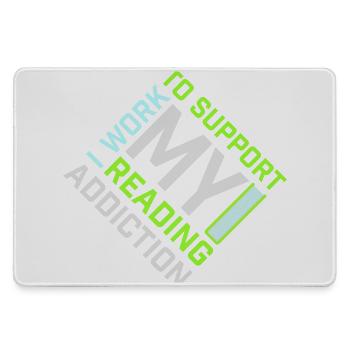 I Work To Support My Reading Addiction Bücher Logo - Mousepad groß für Gamer - Grau - Vorne