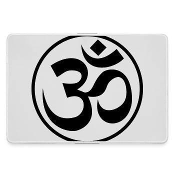 OM Zeichen GOA - Mousepad groß für Gamer - Grau - Vorne