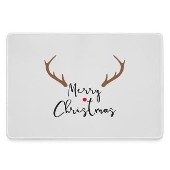 Merry Christmas red nose reindeer antler decoration - Large Gaming Mouse Mat - grey - Front