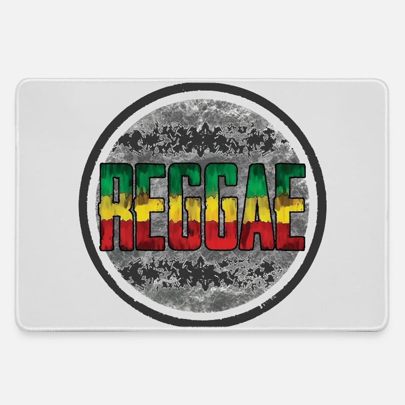 Rainbow Rasta Peace Symbol - Large Gaming Mouse Mat - grey