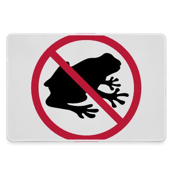 frog forbidden shield zone no kroete silhouett - Large Gaming Mouse Mat - grey - Front