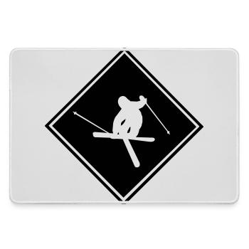 Ski Schild - Mousepad groß für Gamer - Grau - Vorne