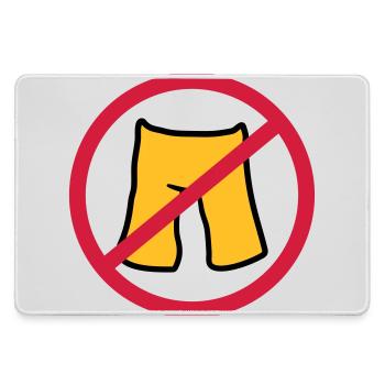 keine hose anziehen kurze shorts verboten schild z - Mousepad groß für Gamer - Grau - Vorne