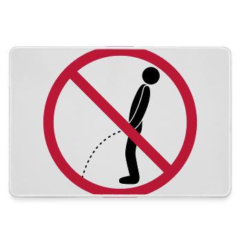 kein im stehen pinkeln verboten schild pissen klo - Mousepad groß für Gamer - Grau - Vorne