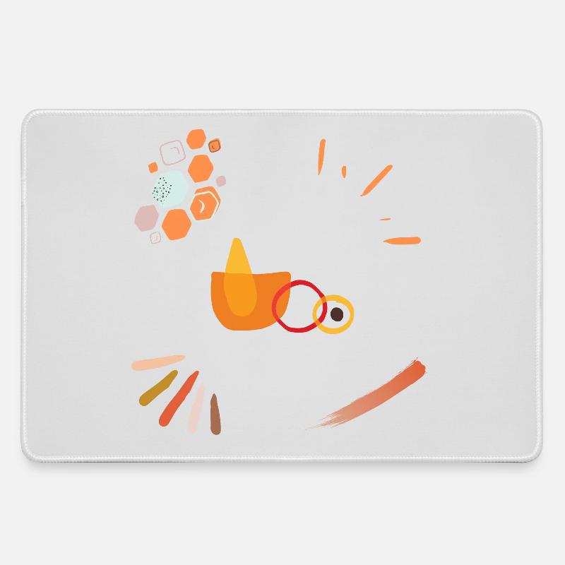 Ockerfarbene Farbe - Mousepad groß für Gamer - Grau