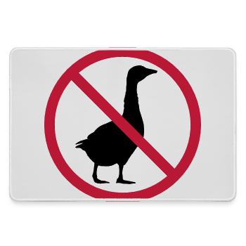 Gans Verboten Schild - Mousepad groß für Gamer - Grau - Vorne