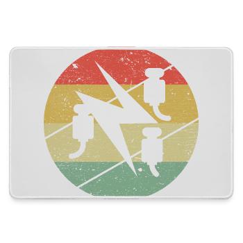 Elektriker Zunftsymbol Auf Vintage Retro Farben - Mousepad groß für Gamer - Grau - Vorne