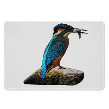 coole vögel, fischendes Eisvogel männchen - Mousepad groß für Gamer - Grau - Vorne