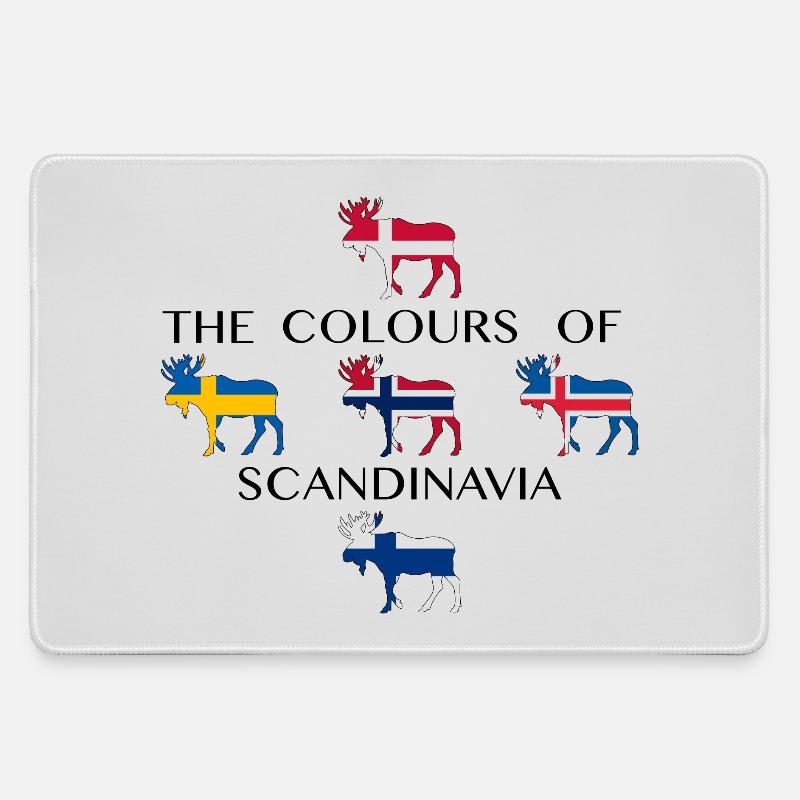 Scandinavia Flags Moose Colors Norway - Large Gaming Mouse Mat - grey