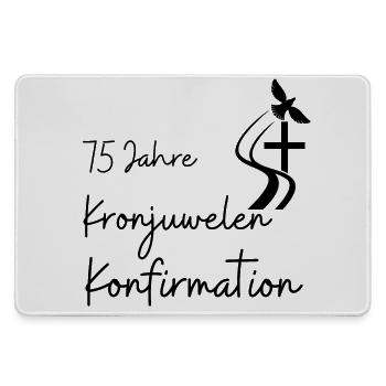 Kronjuwelen-Konfirmation 75 Jahre Jubelkonfirmatio - Mousepad groß für Gamer - Grau - Vorne