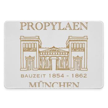 Propyläen, München, Wahrzeichen Stadttor, Bayern - Mousepad groß für Gamer - Grau - Vorne