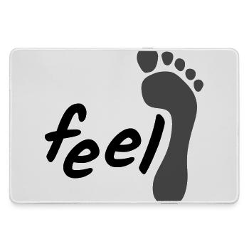 feel barefoot; fühle barfuß (2-farbig) - Mousepad groß für Gamer - Grau - Vorne