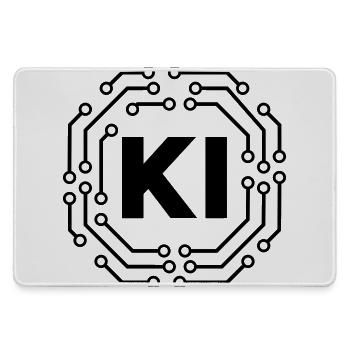 Künstliche Intelligenz Symbol Leiterbahnen Badge - Mousepad groß für Gamer - Grau - Vorne