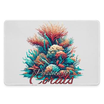 Leidenschaft für Korallen Geschenk - Mousepad groß für Gamer - Grau - Vorne