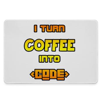 I turn coffee into code - Large Gaming Mouse Mat - grey - Front