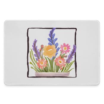 Blumenstrauß - Mousepad groß für Gamer - Grau - Vorne