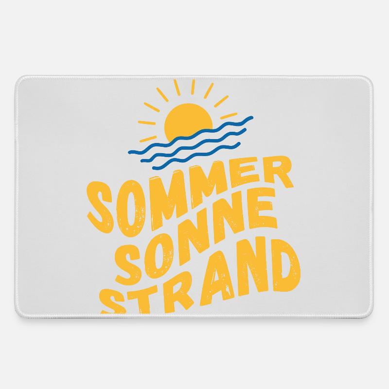 Summer, sun, beach and sea - Large Gaming Mouse Mat - grey