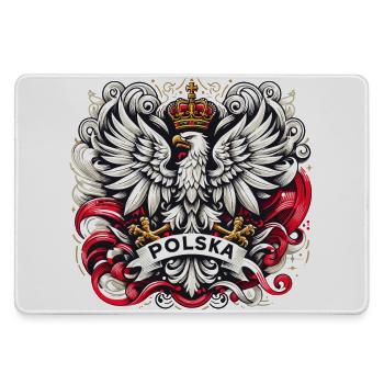 Polen Polska polnisch Wappen Adler Flagge Geschenk - Mousepad groß für Gamer - Grau - Vorne