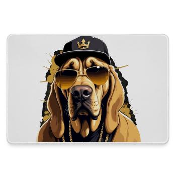 Bloodhound Gangsta Gangster Dog Gift - Large Gaming Mouse Mat - grey - Front