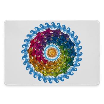 Circle of fish underwater and sun - Large Gaming Mouse Mat - grey - Front