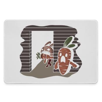Karotten-Serienmörder-Kaninchen - Mousepad groß für Gamer - Grau - Vorne