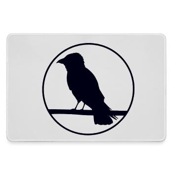 Krähe auf Ast - Mousepad groß für Gamer - Grau - Vorne