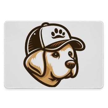Labrador Head with Cap - Large Gaming Mouse Mat - grey - Front